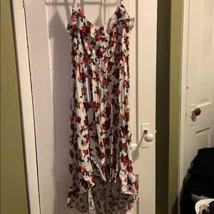 Skinny strap low to high mid dress